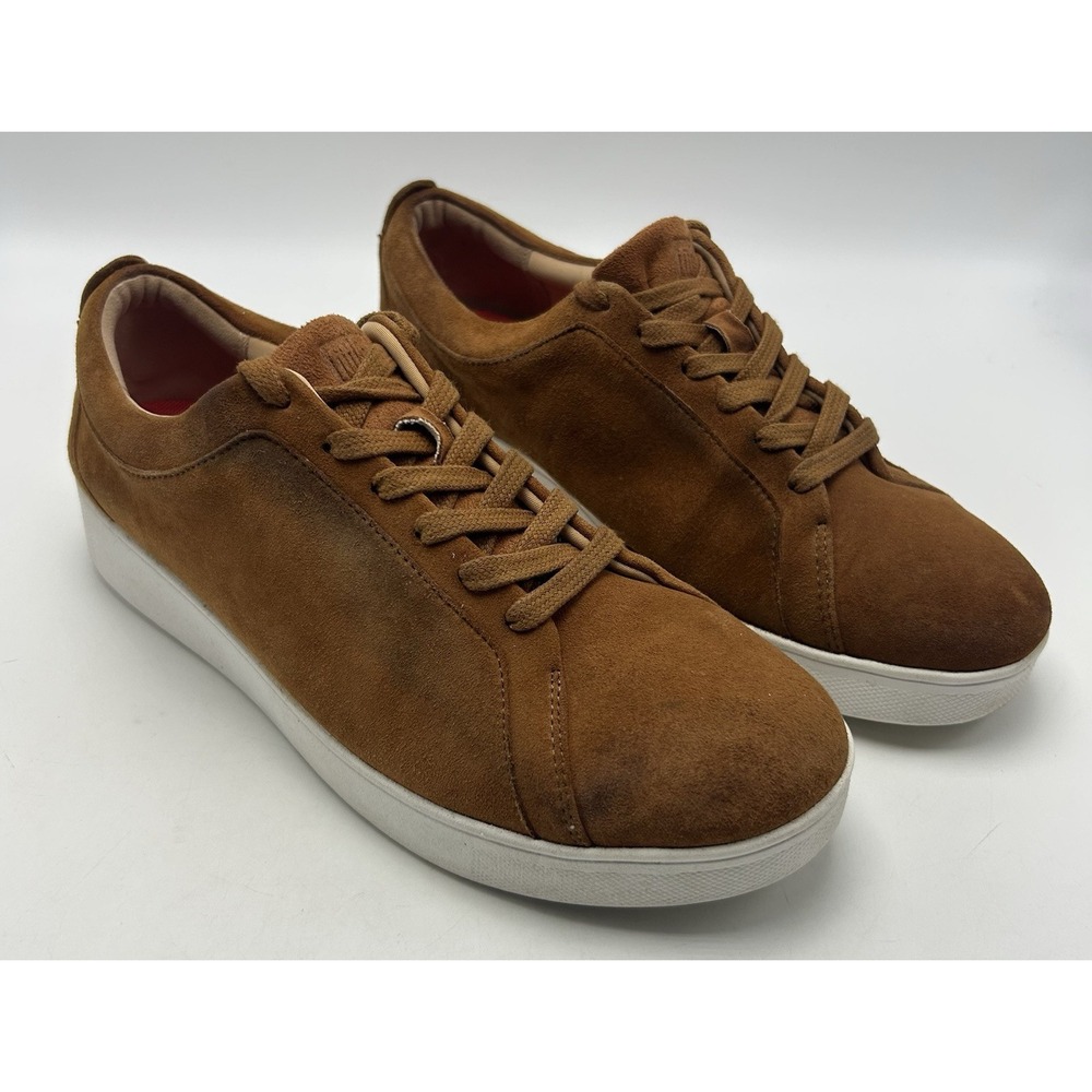 Fitflop Sneakers Womens 9 Rally Brown Suede Leather Casual Fashion Lace Up Read